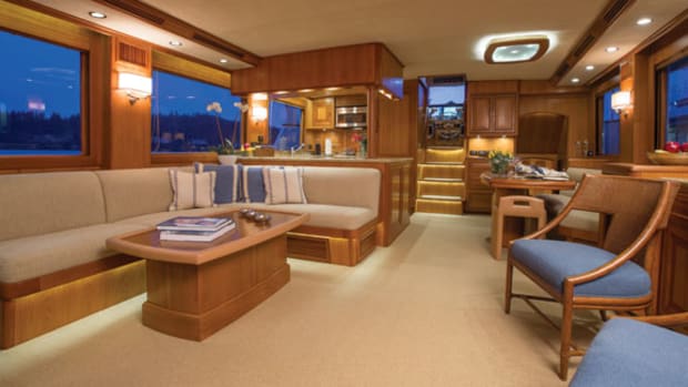 The interior space on this Fleming 58 brings all the comforts of home.