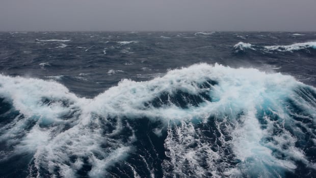 February 4th 2007. Southern Ocean. Waves from a force 10 storm in the Ross Sea.