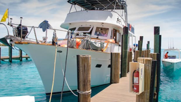 After four years of planning, and eight months living at anchor in the Florida Keys, Jay and Captain Karen Campbell headed from Key Biscayne and docked at Brown’s Marina in Bimini, Bahamas.