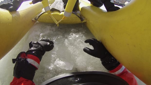Ice rescue from the eyes of the 'victim'