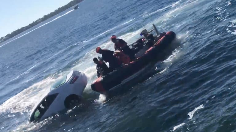 Coast Guard Rescues Florida Man From Sinking Car (Video)