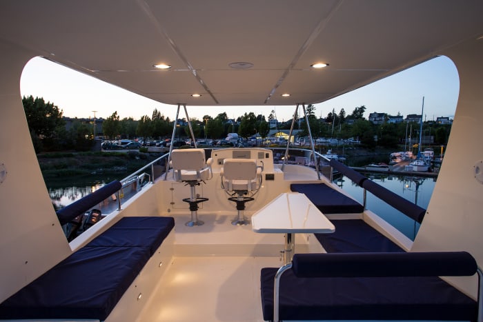 A view of the spacious flybridge