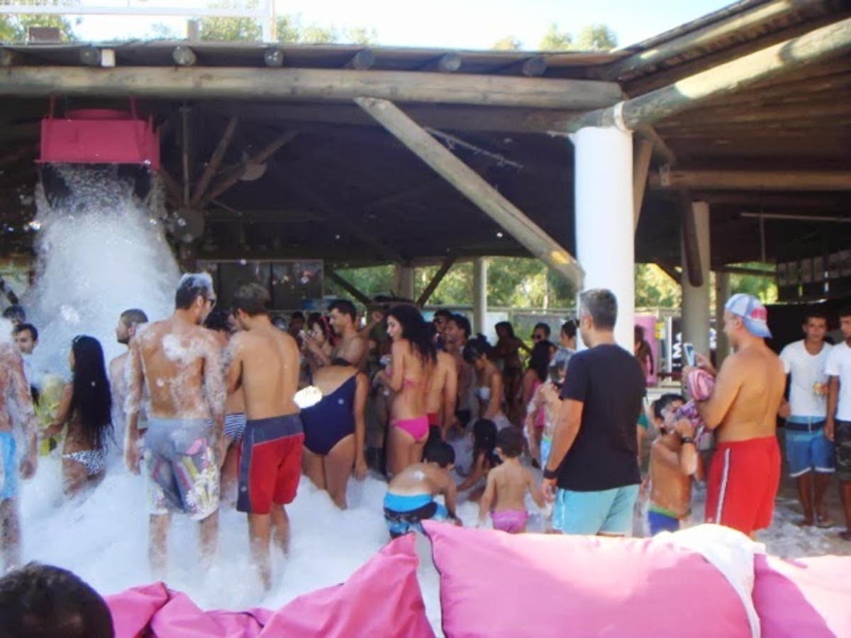 The foam party, which we had to stay and observe.
