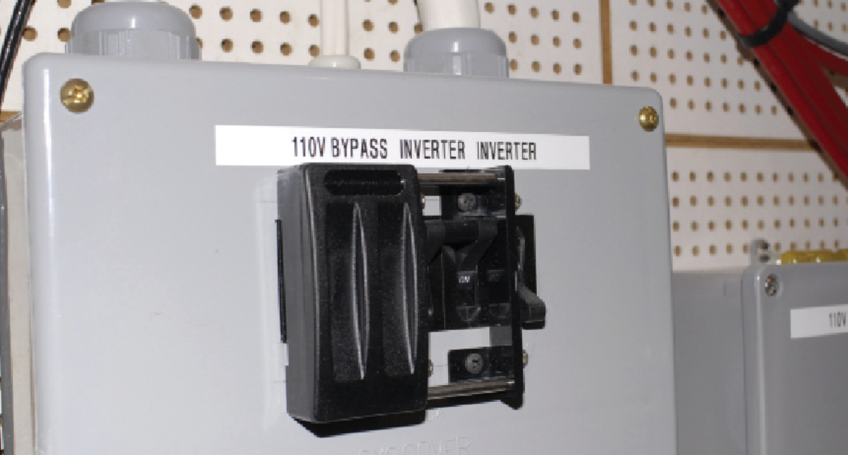 Installing a bypass switch offers a belt and suspenders approach in the unlikely event of an inverter failure. In some cases, such a failure may prevent the operation of gear that otherwise operates from the inverter, even when it’s powered by shore or generator power.