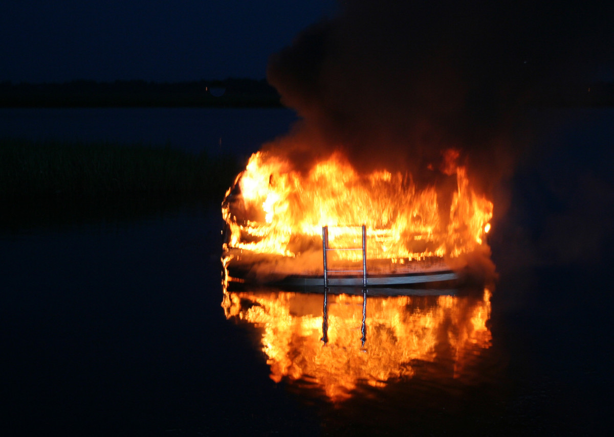 Burning Trawler