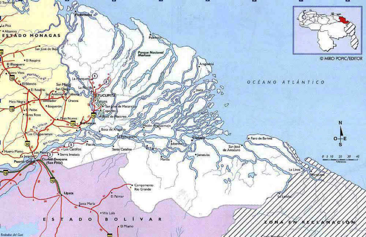 a map of the Orinoco Delta.