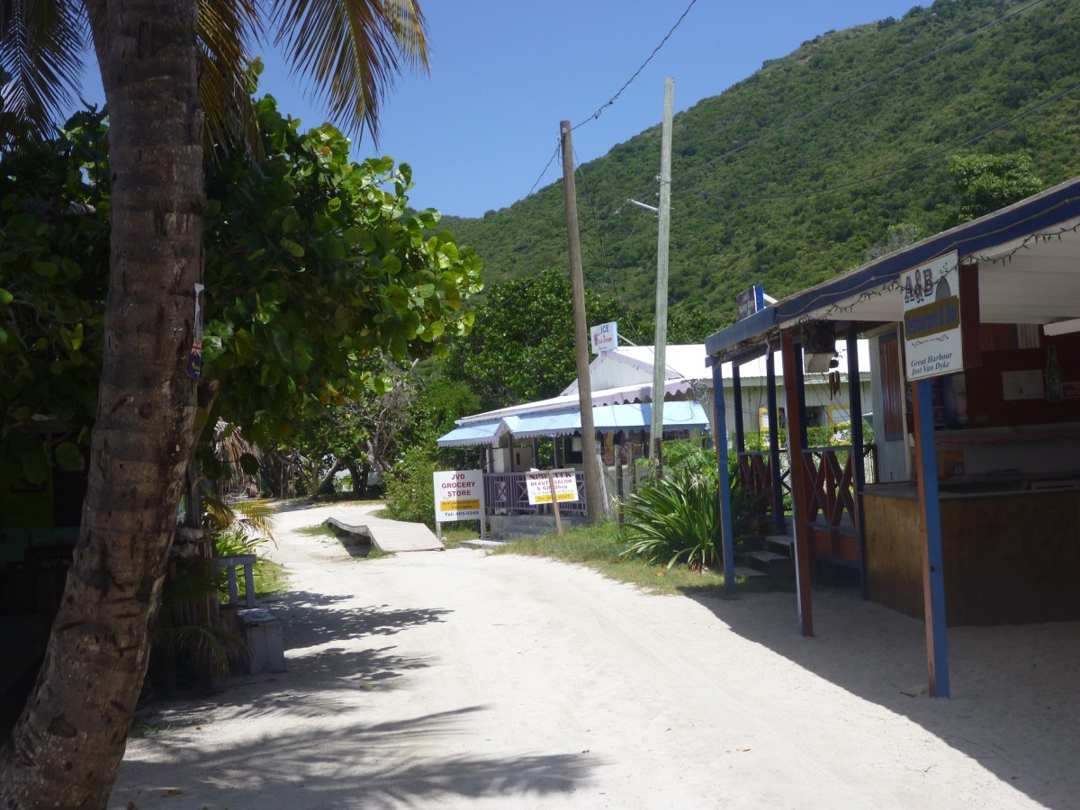 Great Harbor, Jost Van Dyke, was the same tranquil little town by day, and a great place to clear customs.