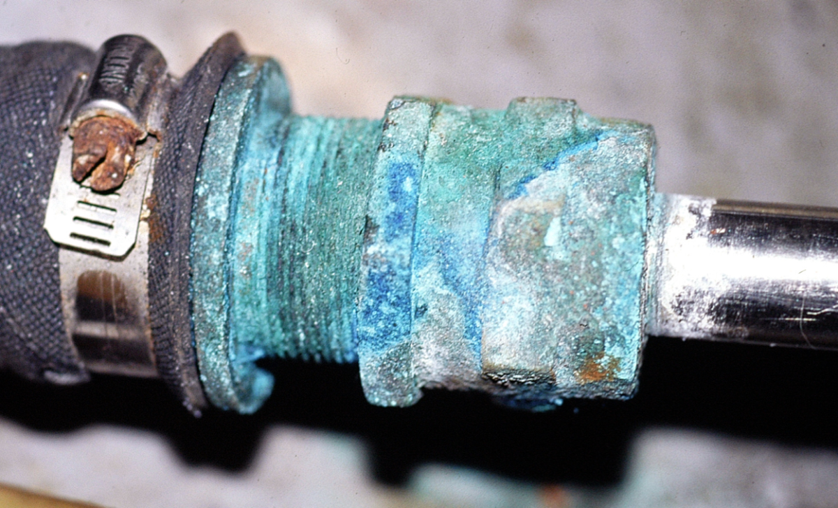 Corroded packing gland.