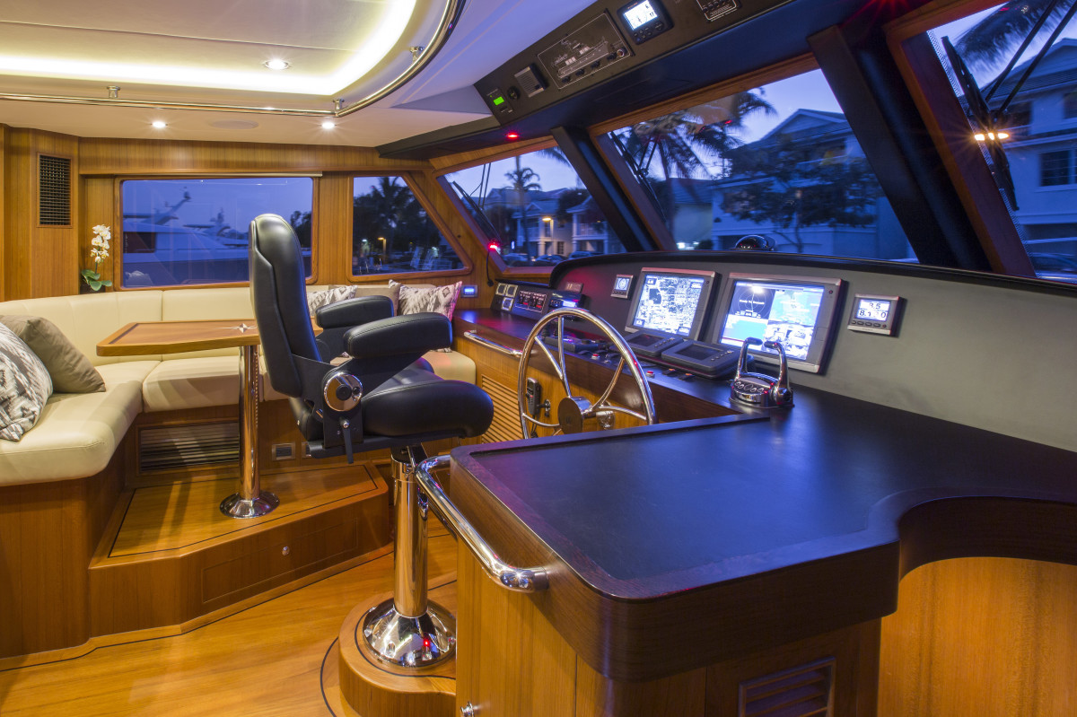Interiors onboard Outer Reef 63 "Guided Discovery" in Miami, FL.
