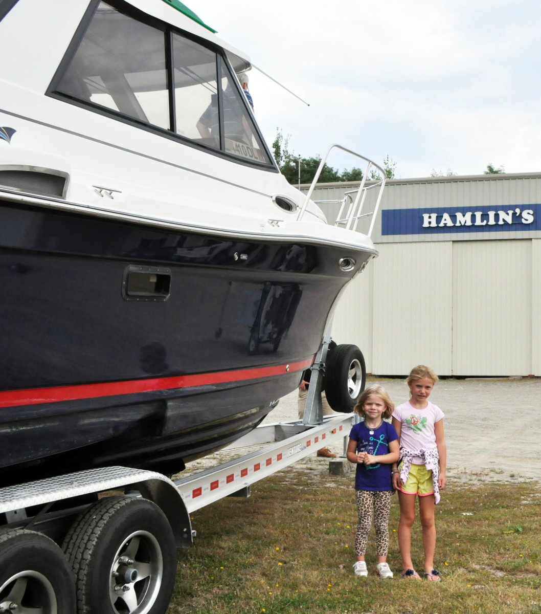  We were greeted at Hamlin’s Marina in Hampden by the Higgins girls, daughters of Dan Higgins, the boss.