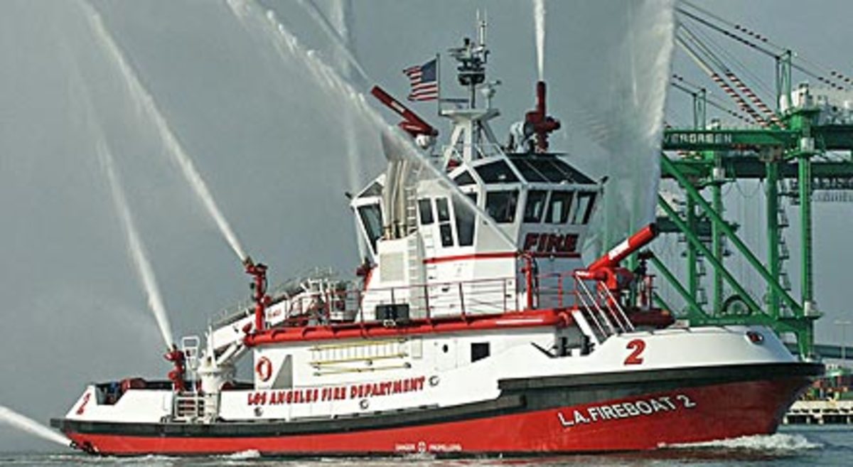 Commonly called "Fire Boat 2," The Warner L. Lawrence (commonly called Fire Boat 2) was acquired by the Los Angeles Fire Department in 2003.