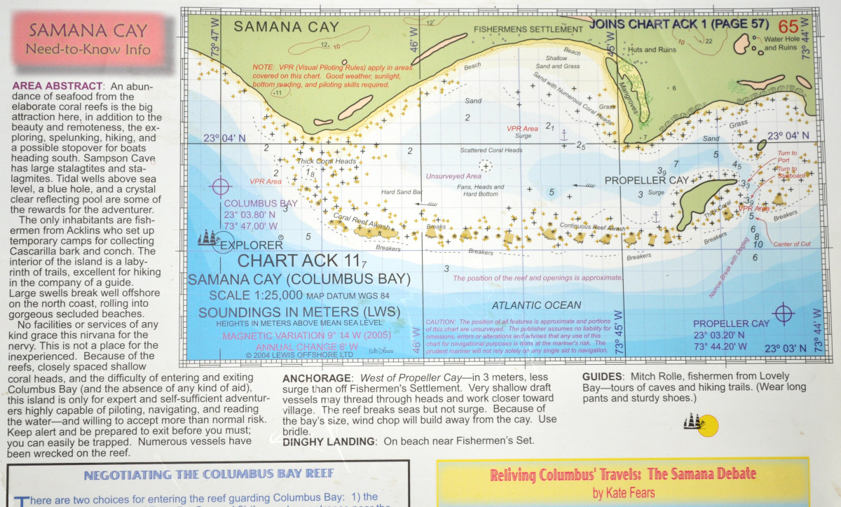 This type of information about obscure Bahamian locales is available in Explorer Charts and nowhere else.