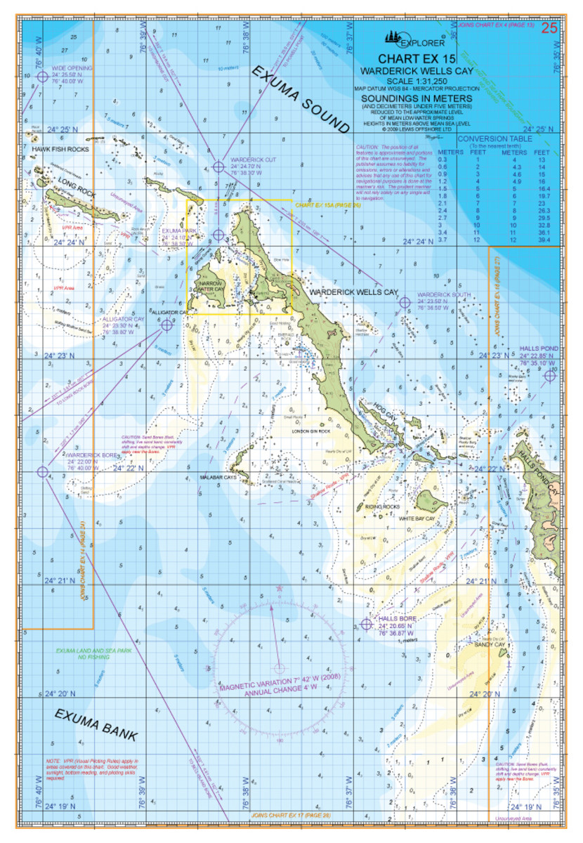 The Exumas as displayed in Explorer Charts.