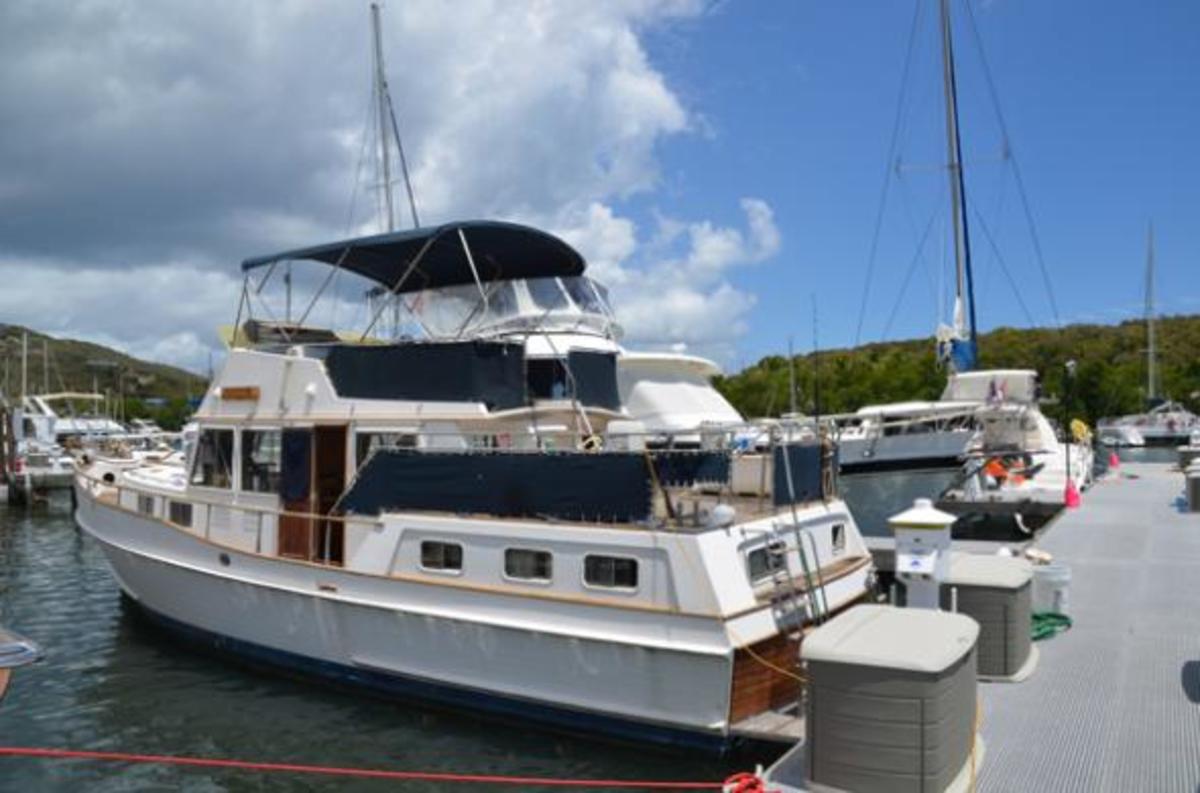  Arawak is this sweet Grand Banks 42 that has undergone a refit as part of an AIM Marine Group demonstration project. AIM is PassageMaker's parent company. Capt. Bob Arrington will be the trainer aboard Arawak.
