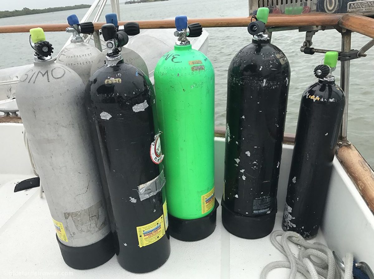 These borrowed tanks plus our 7 will give us 14 tanks to dive with in the Dry Tortugas.