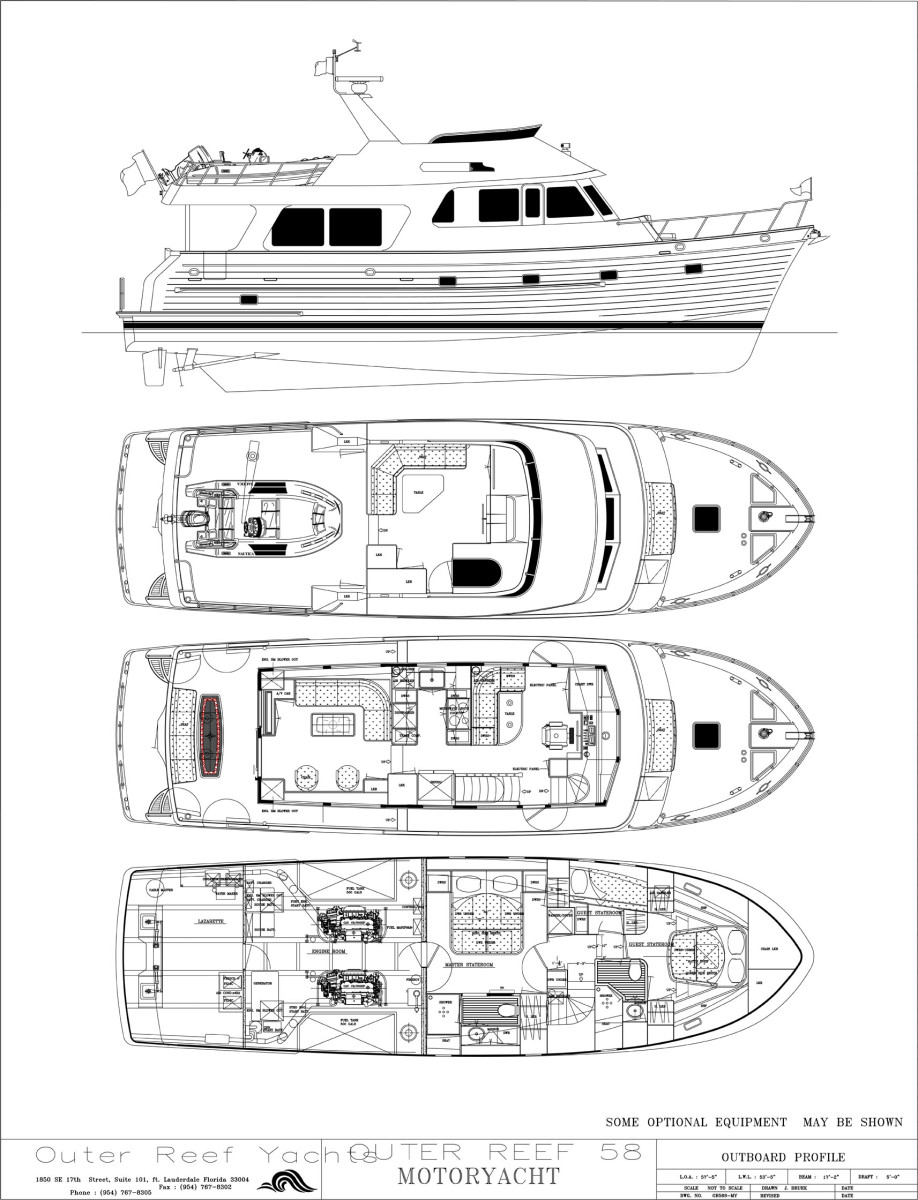 Outer Reef 580 Motoryacht Deck Plans