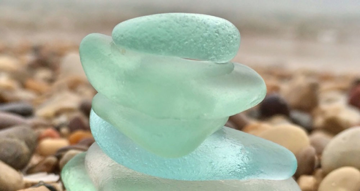 SEA GLASS: “Physically and chemically weathered glass found on beaches along bodies of saltwater.”