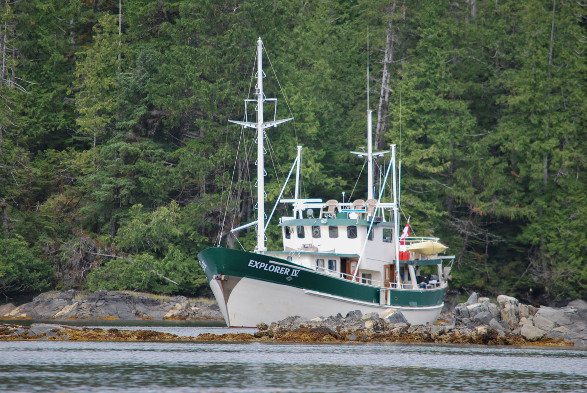  Explorer tucked safely in a quiet B.C. cove
