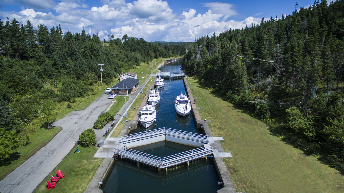 The historic St. Peter’s Canal provides an entrance to the Bras d’Or Lakes on Cape Breton Island