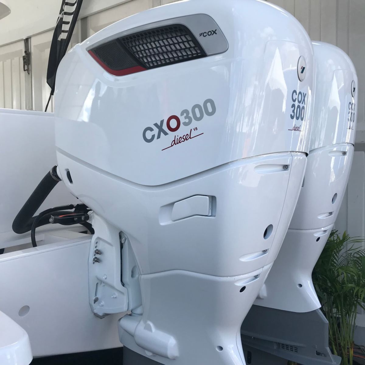 Diesel Outboards by Cox Powertrain spotted at FLIBS 2018 by Soundings magazine