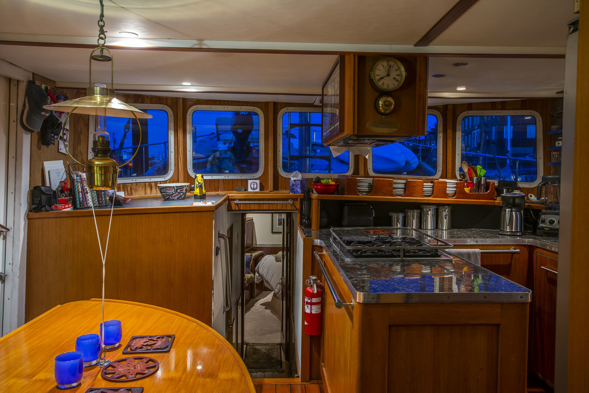 A boat like this deserves a full chef’s kitchen.