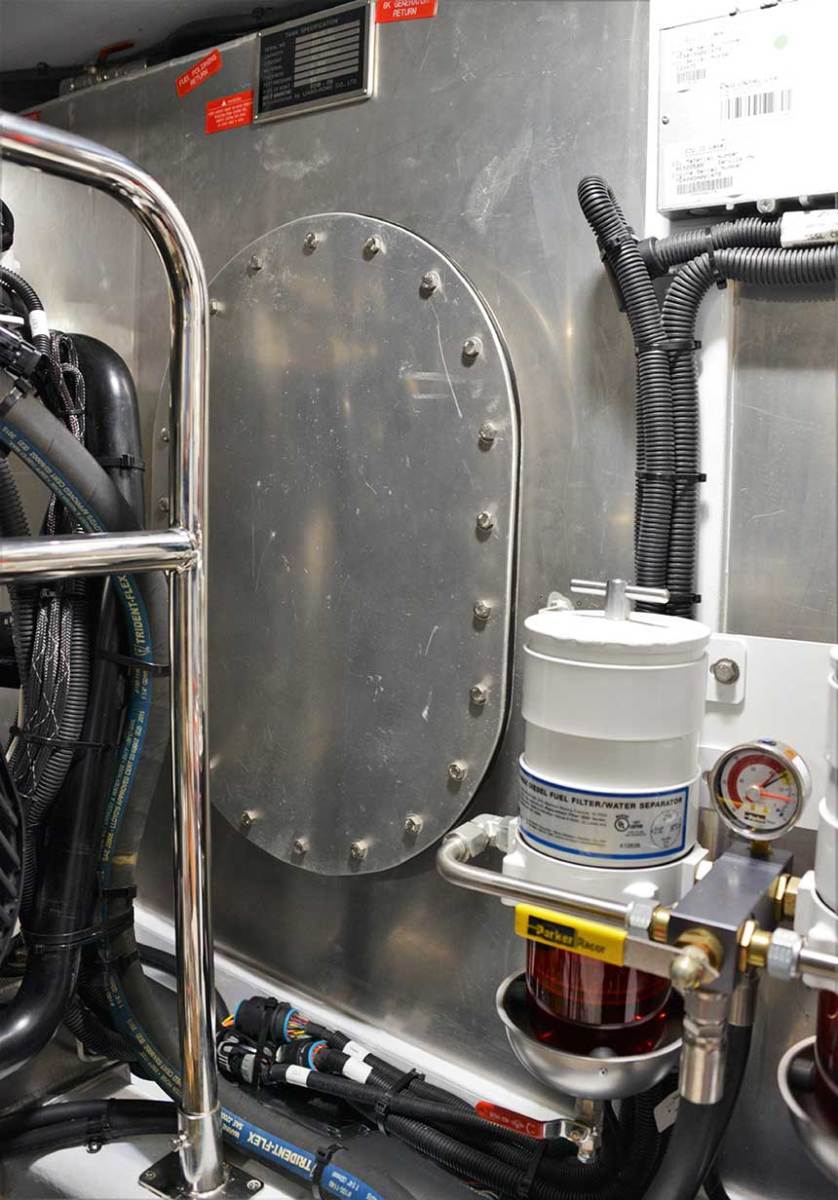 Some manufacturers make sure their owners have access to the tank interior by installing large access ports on the tank face. Even with good inspection ports, interior baffles can restrict access and make cleaning a challenge.