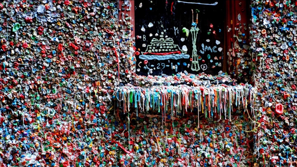 Of course, how could you ever miss the gum wall, within walking distance of Bell Harbor Marina? It's a place that really sticks with you.