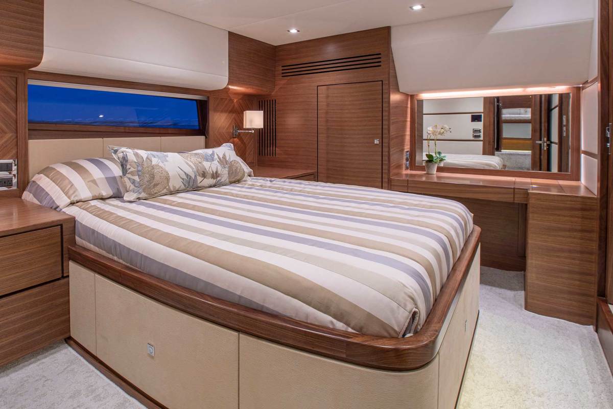 The master stateroom on the Summit 54