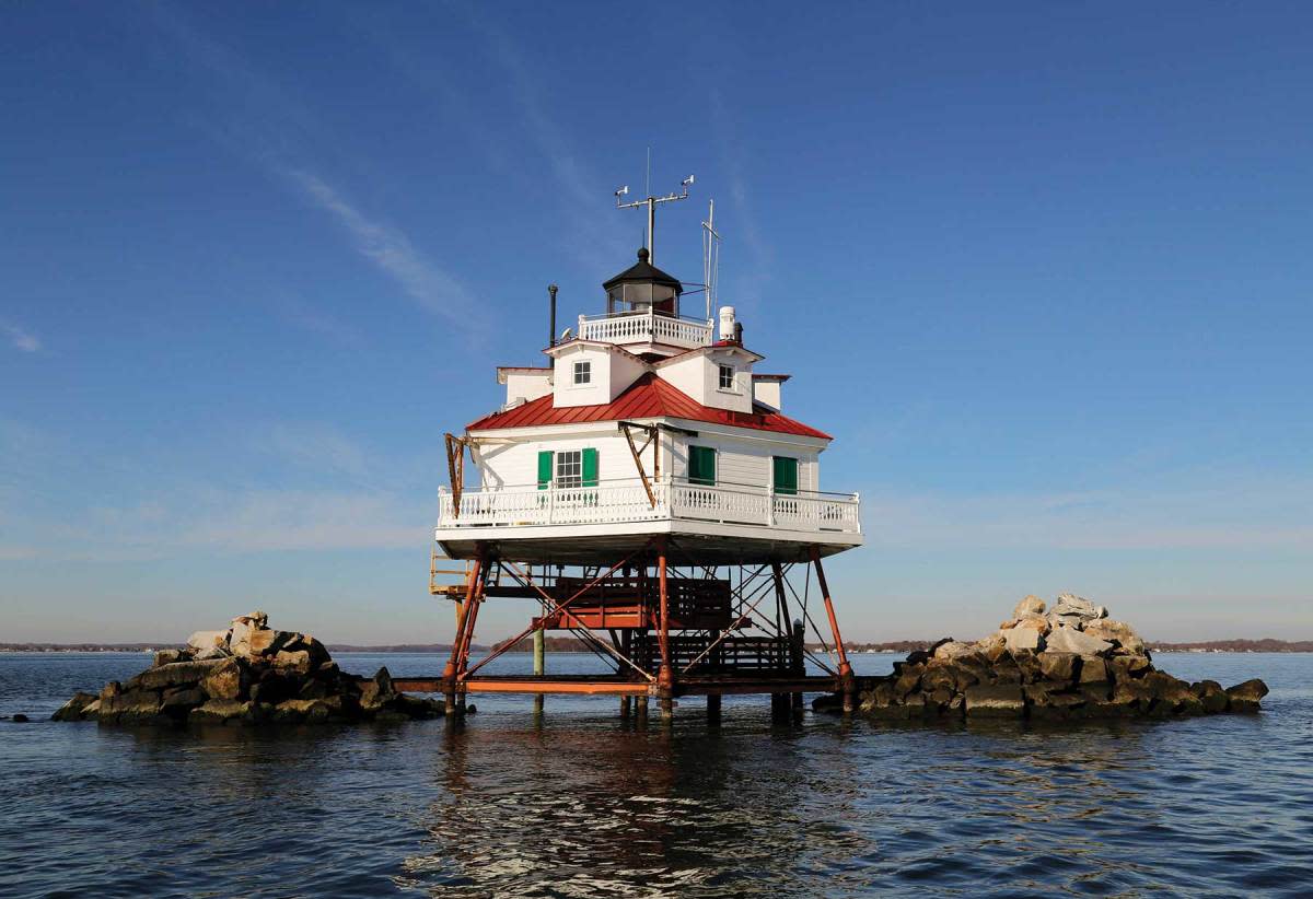 Thomas Point Shoal Lighthouse, commissioned in 1875, is one of the most recognizable structures on Chesapeake Bay. (Photo by Gary Reich)