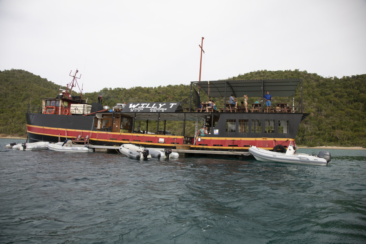 The new Willie T’s barge was open for business, having rebuilt after the hurricanes.