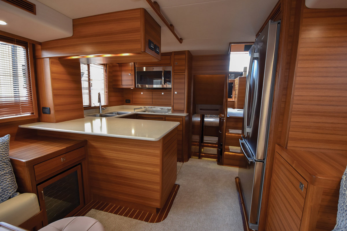 Access to the cabins, bridge galley and salon is easy.