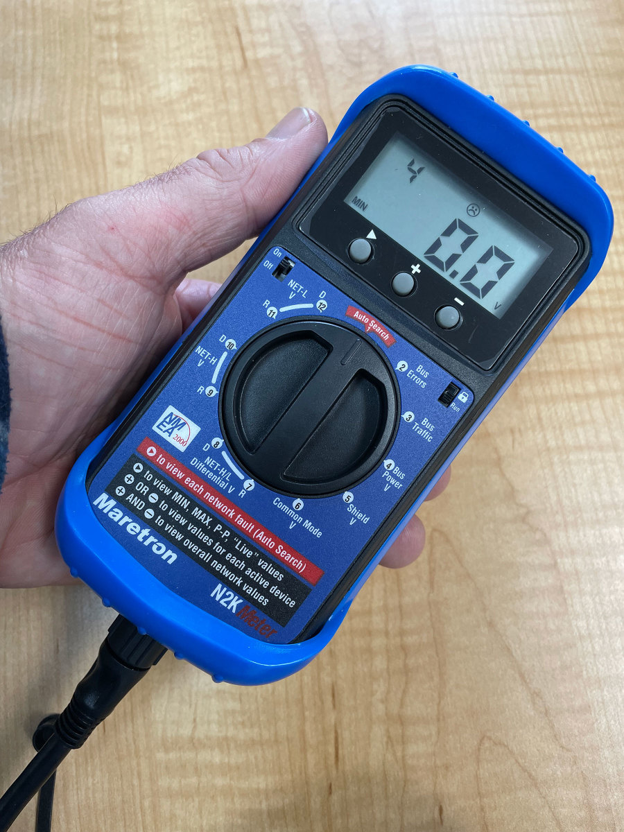 For more advanced troubleshooting, NMEA recommends a device like the Maretron NMEA 2000 diagnostic tool, which can quickly track down problem devices or errant wiring. 