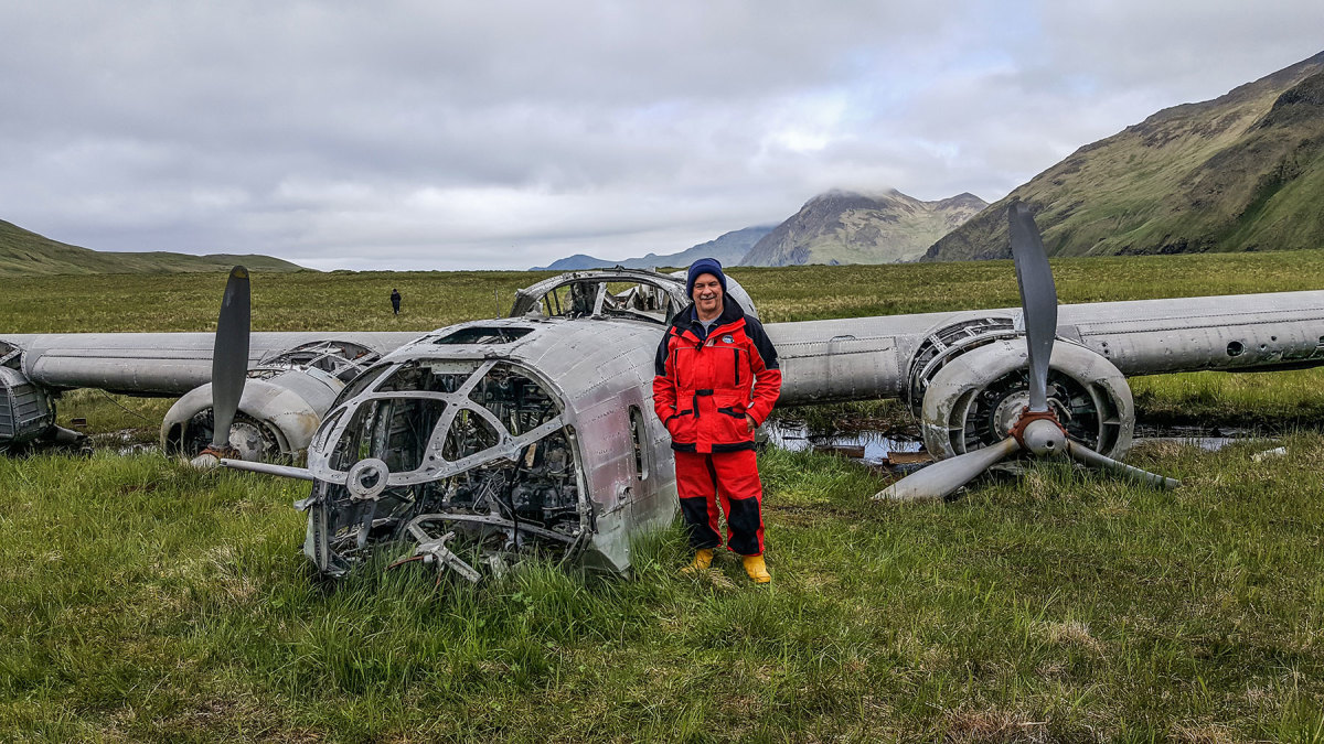 A well-preserved B-24 bomber that crash-landed in 1942 was a short hike from our anchorage in Bechevin Bay. Two of the Aleutian Islands we visited—Attu and Kiska—were the only U.S. soil occupied by Japan in the war. 