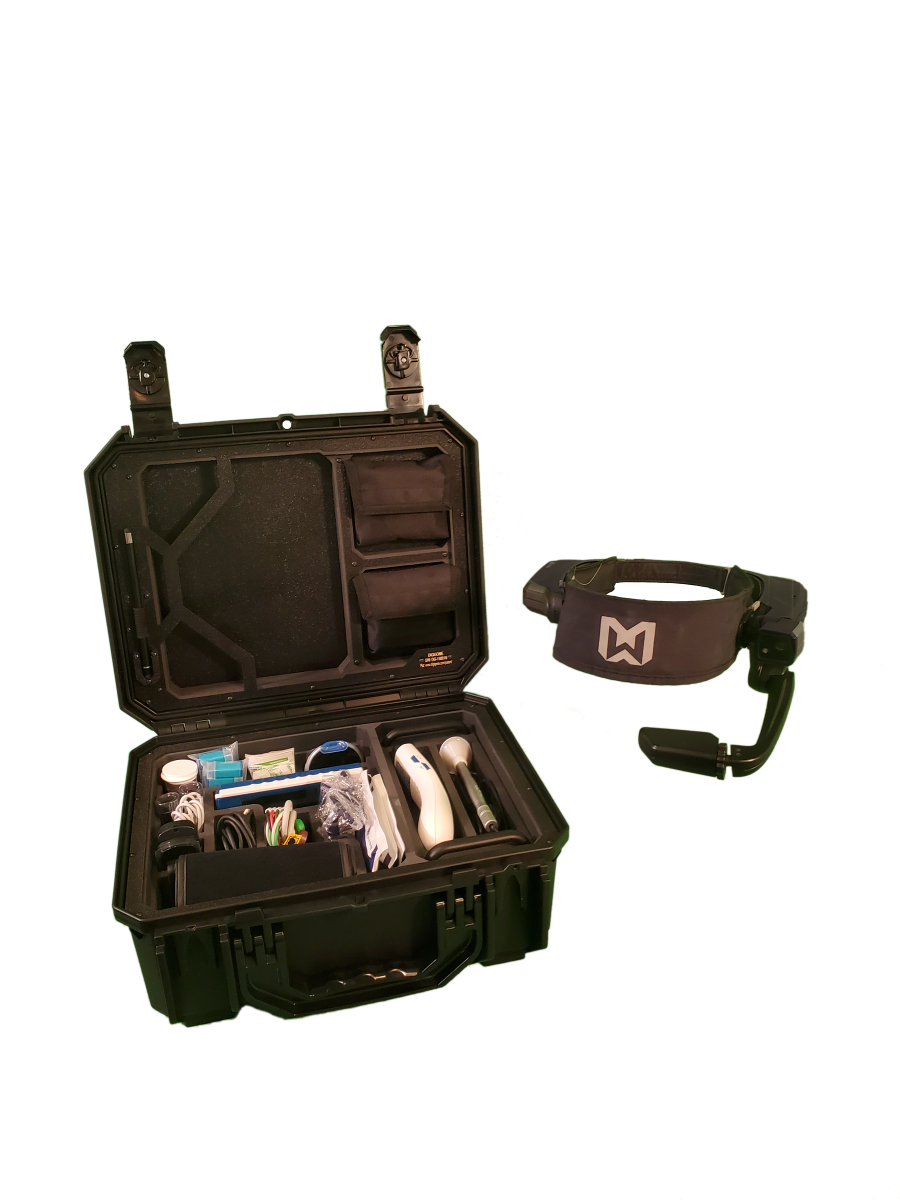Digigone’s Standard Kit with headset. Its latest, the RealWear HMT-1 augmented reality headset, is an optional add-on that allows for a hands-free, seamless doctor-patient consultation.