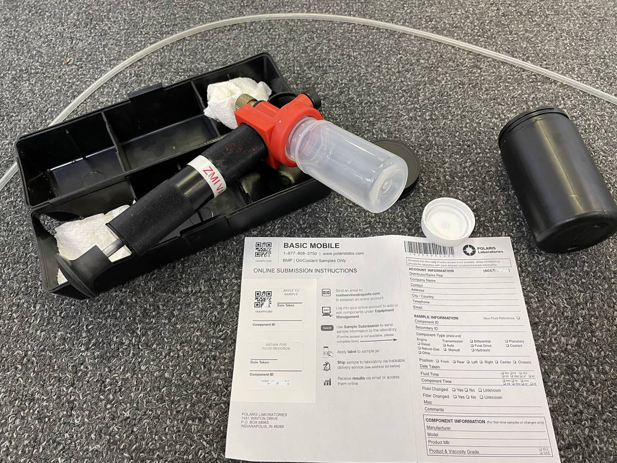 Purpose-made vacuum pumps and single-use tubing are the start of a clean fluid sample. Filling out the form with accurate and complete information will allow the sampling lab to provide the most useful diagnosis. 